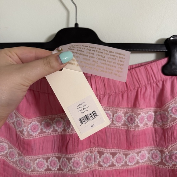NWT LoveShackFancy Felice Skirt Pink Zinnia Size X-Large - Picture 2 of 7